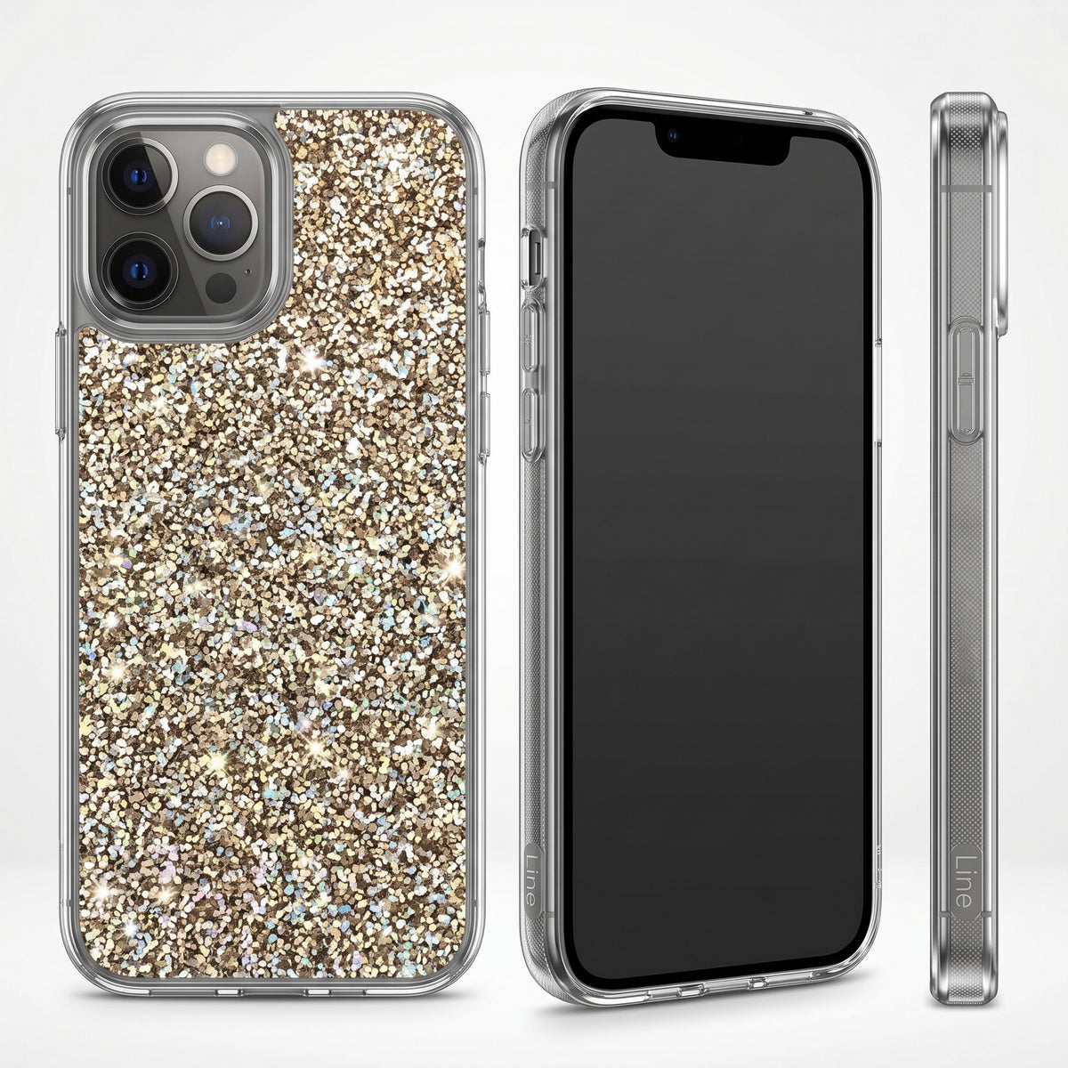 جراب Line Luxury Glitter Bling لهاتف iPhone 11 Pro – غطاء كريستالي لامع ومضاد للصدمات