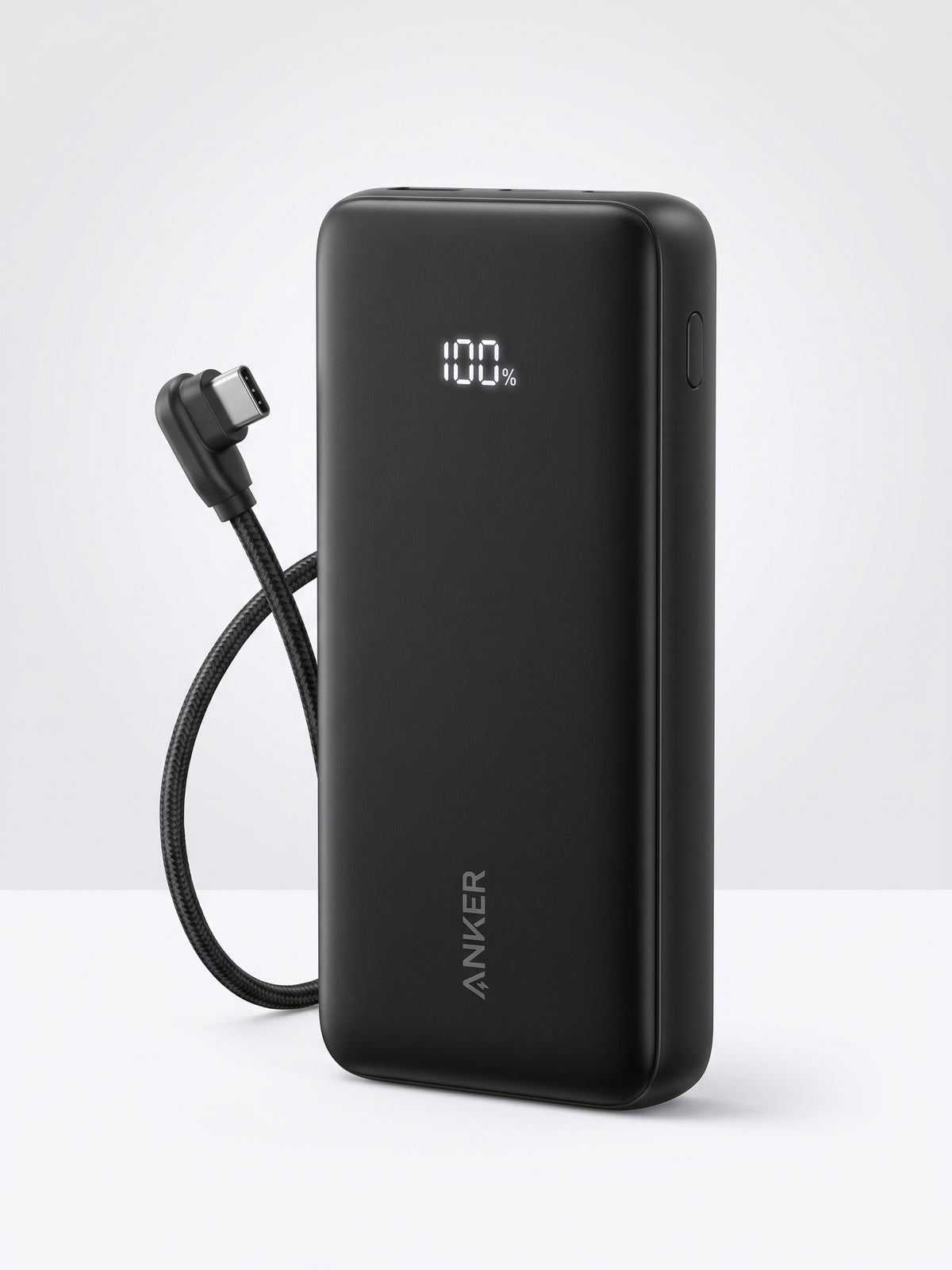 شاحن أنكر زولو المتنقل بسعة 20,000 مللي أمبير وقوة 22.5 واط – كابل USB-C مدمج بزاوية 90 درجة