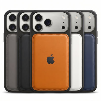 Luxury Matte Leather MagSafe Case with Apple Logo – Velvet Lined Protective Cover