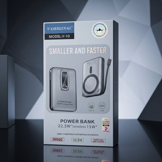 V ORIGINAL V-10 Magnetic Wireless Power Bank โ 22.5W Fast Charging & 15W Wireless