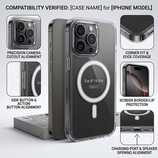 MagSafe 360ยฐ Protective Clear Case for iPhone 16 Pro โ Magnetic Shockproof Cover