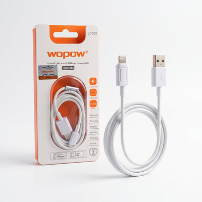 كابل شحن سريع ومزامنة بيانات USB إلى Lightning بطول 1 متر من Wopow طراز LC505