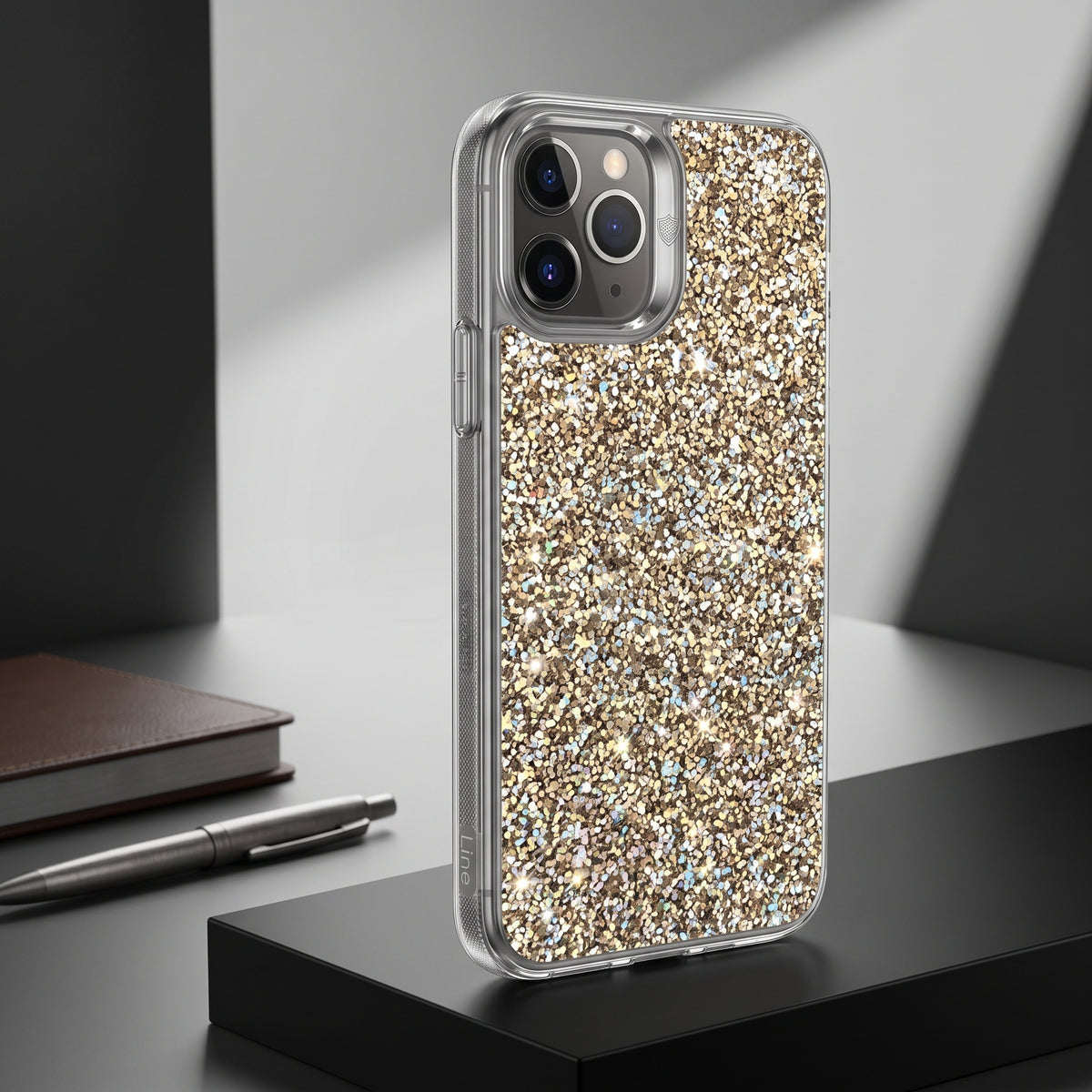 جراب Line Luxury Glitter Bling لهاتف iPhone 11 Pro – غطاء كريستالي لامع ومضاد للصدمات