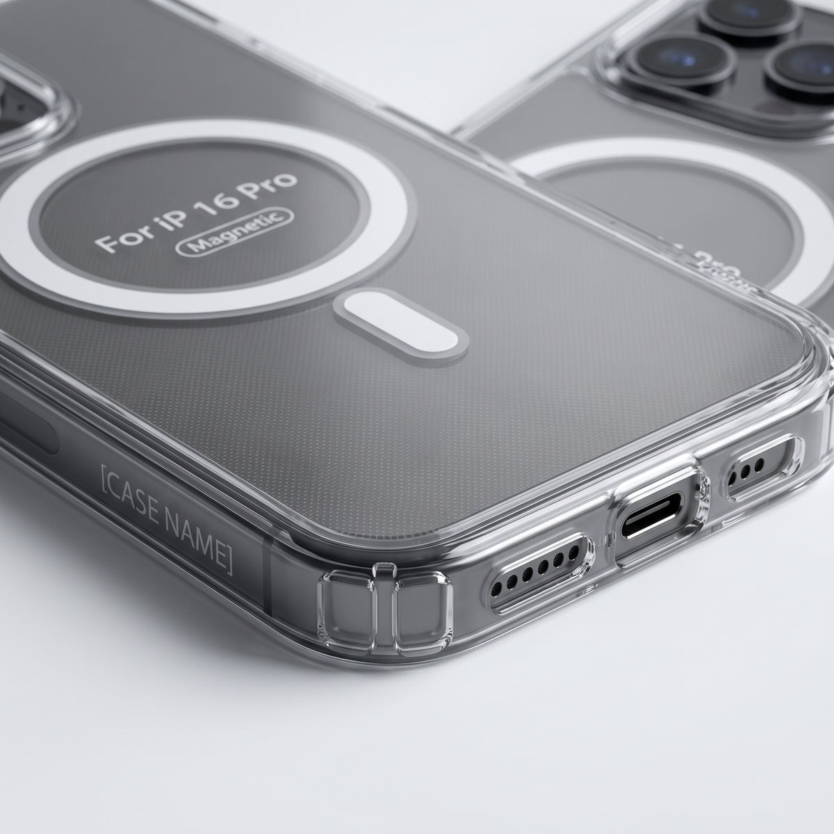 جراب شفاف مغناطيسي للحماية بزاوية 360 درجة لهاتف iPhone 16 Pro – غطاء مقاوم للصدمات يدعم MagSafe