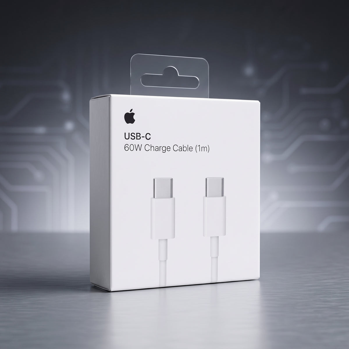 كابل شحن USB-C بقدرة 60 واط من Apple بطول 1 متر – كابل شحن سريع USB-C إلى USB-C