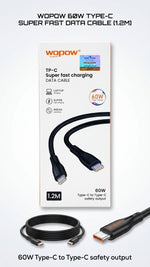 Wopow Type-C to Type-C 60W Fast Charging Data Cable 1.2M – Laptop & Phone