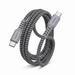 كابل شحن سريع جداً ونقل بيانات Wopow 65 واط بمنفذ USB-C إلى USB-C - طول 120 سم مغطى بجديلة