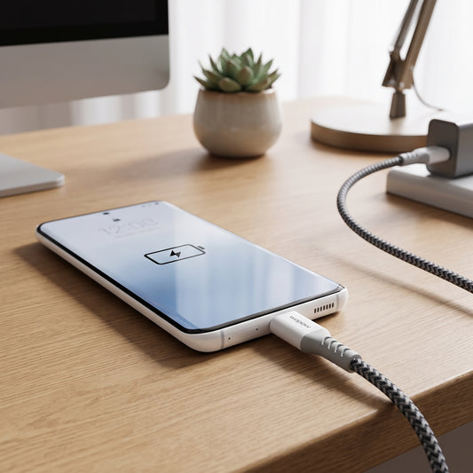 كابل شحن سريع جداً ونقل بيانات Wopow 65 واط بمنفذ USB-C إلى USB-C - طول 120 سم مغطى بجديلة
