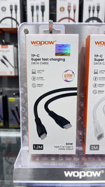 Wopow Type-C to Type-C 60W Fast Charging Data Cable 1.2M – Laptop & Phone