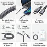 كابل Anker 322 USB-C إلى Lightning بطول 3 أقدام – كابل مضفر للشحن السريع ومزامنة البيانات
