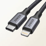 كابل Anker 322 USB-C إلى Lightning بطول 3 أقدام – كابل مضفر للشحن السريع ومزامنة البيانات