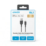 كابل Anker USB-A إلى Lightning بطول 3 أقدام - كابل فائق المتانة للشحن السريع ومزامنة البيانات
