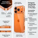غطاء حماية فائق النحافة والوضوح لهاتف iPhone 17 Pro Max - غطاء كريستالي شفاف مقاوم للصدمات