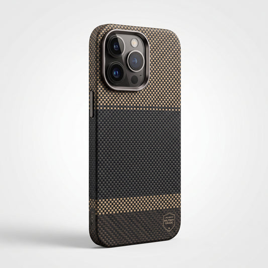 Line Dual-Tone Carbon Texture Case for iPhone 14 Pro Max – Rugged Shockproof Armor Cover