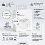 محول طاقة USB-C بقدرة 20 واط من Apple – شاحن حائط سريع الشحن بمنفذ ثلاثي (UK)
