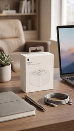 محول طاقة USB-C بقدرة 20 واط من Apple – شاحن حائط سريع الشحن بمنفذ ثلاثي (UK)