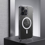 جراب شفاف مغناطيسي للحماية بزاوية 360 درجة لهاتف iPhone 16 Pro – غطاء مقاوم للصدمات يدعم MagSafe