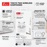 Tokyo TJY3P TWS Wireless Earbuds with Mic – Bluetooth 5.3 & 25H Playtime
