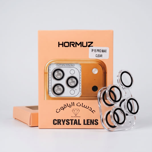HORMUZ Crystal Lens Protector for iPhone 15 Pro & 15 Pro Max – Clear Camera Lens Guard