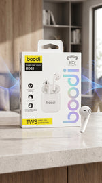 سماعات أذن لاسلكية Boodi BD02 TWS – سماعات أذن بلوتوث تعمل باللمس مع علبة شحن