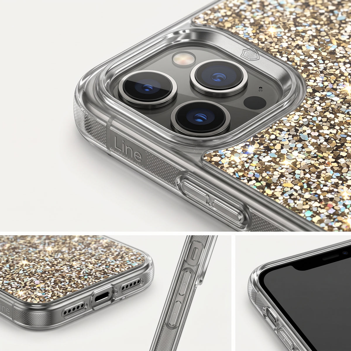 جراب Line Luxury Glitter Bling لهاتف iPhone 11 Pro – غطاء كريستالي لامع ومضاد للصدمات