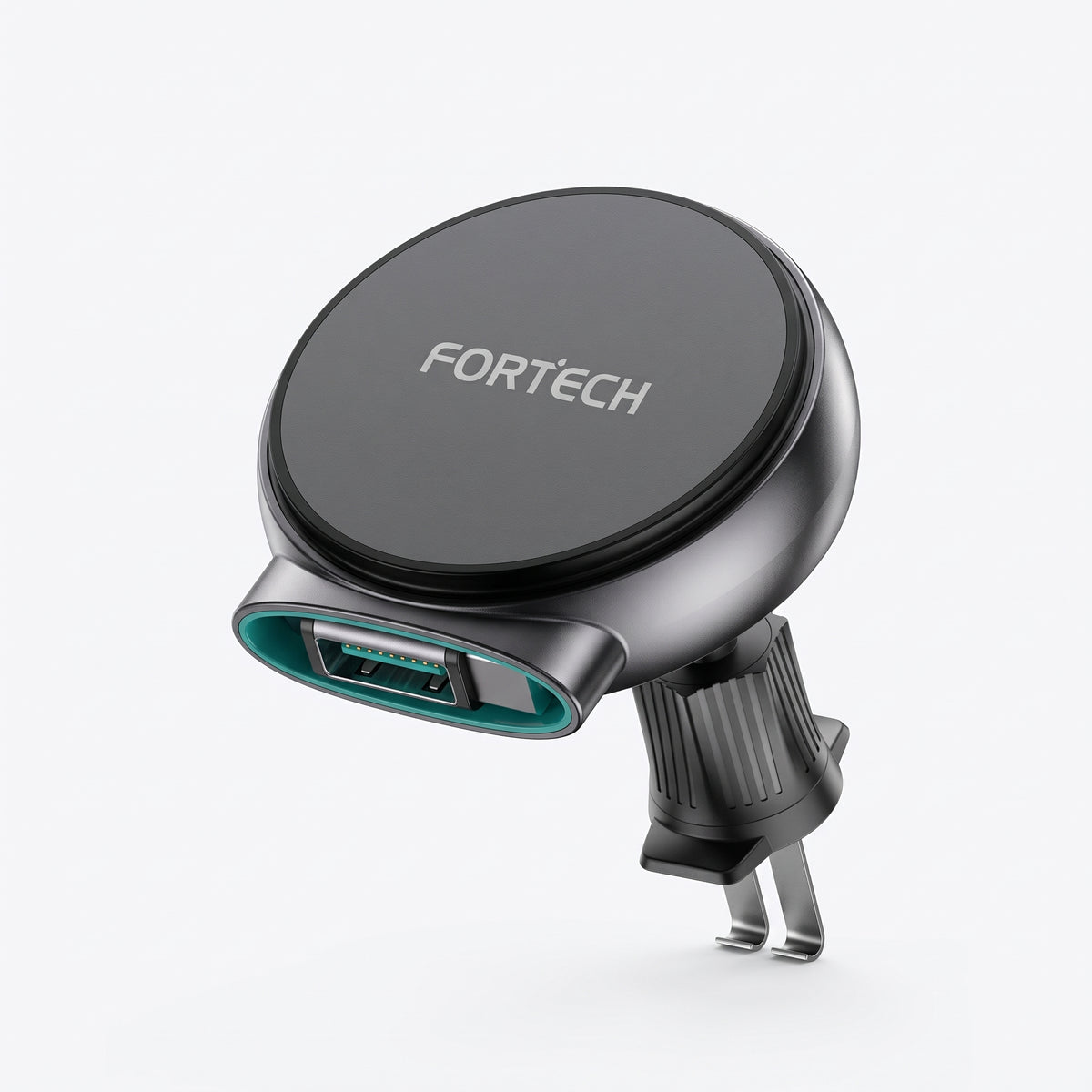 حامل شاحن لاسلكي مغناطيسي للسيارة من FORTECH موديل FWH-001 – قاعدة تثبيت للهاتف بفتحة التهوية متوافقة مع MagSafe