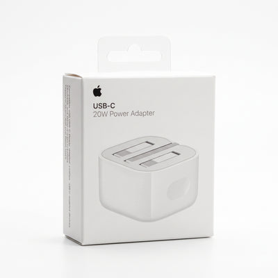 محول طاقة USB-C بقدرة 20 واط من Apple – شاحن حائط سريع الشحن بمنفذ ثلاثي (UK)