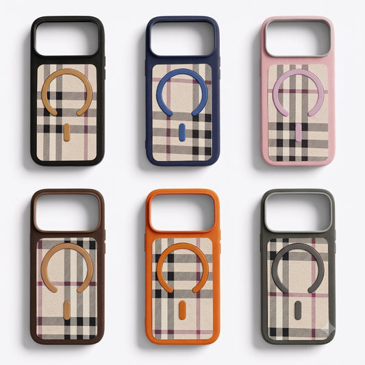 Luxury Plaid Fabric MagSafe Case for iPhone 17 Pro Max – Slim Protective Cover