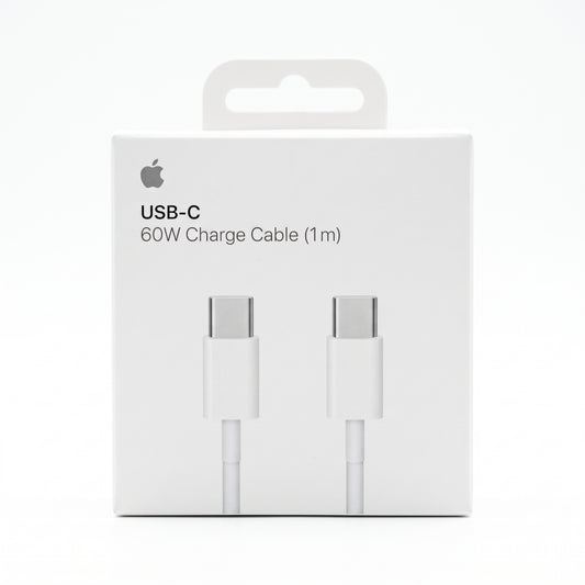 كابل شحن USB-C بقدرة 60 واط من Apple بطول 1 متر – كابل شحن سريع USB-C إلى USB-C