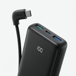 شاحن أنكر زولو المتنقل بسعة 20,000 مللي أمبير وقوة 22.5 واط – كابل USB-C مدمج بزاوية 90 درجة