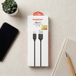 كابل شحن سريع ومزامنة بيانات Wopow LT-25 من USB إلى Type-C – أسود